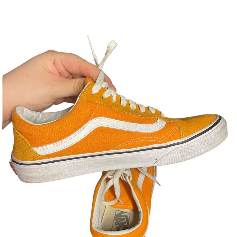 Vans Old‎ Skool Orange Suede Canvas Low Top Sneakers Women 10 skater Y2k